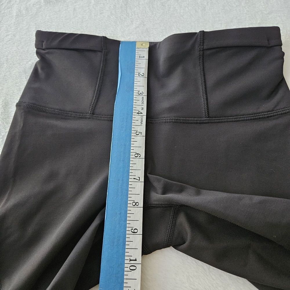 Lululemon Legging Size 4 Run With The Sun Crop‎ Black Mesh Reflective Detail Gym - Picture 4 of 11